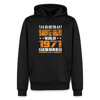 Bauherr Geburtstag Die Besten Bauherren wurden - Männer Premium Bio Hoodie - Schwarz - Vorne - Nico (187cm)