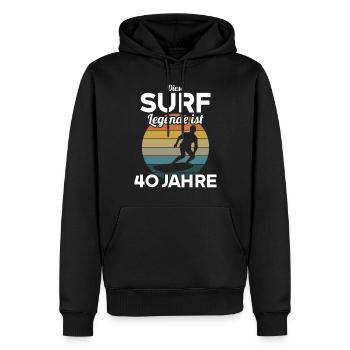 Diese Surf Legende ist 40 Jahre 40 Geburtstag - Männer Premium Bio Hoodie - Schwarz - Vorne - Nico (187cm)