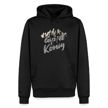Alpinisme Montagnes Peak King - Sweat à capuche Premium bio Homme - noir - Devant - Nico (187cm)
