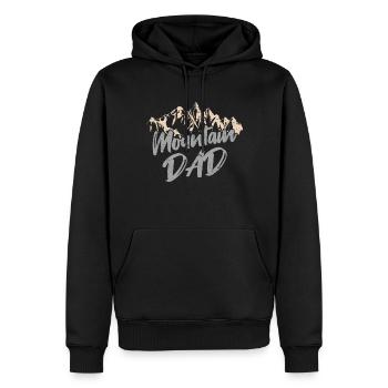 Père Alpinisme Montagne papa - Sweat à capuche Premium bio Homme - noir - Devant - Nico (187cm)