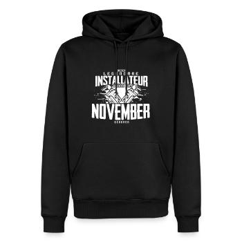 Installateur Geburtsmonat November Geburtstag - Männer Premium Bio Hoodie - Schwarz - Vorne - Nico (187cm)