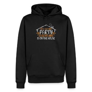 Inauguration de maison Propriétaires Pendaison de crémaillère - Sweat à capuche Premium bio Homme - noir - Devant - Nico (187cm)