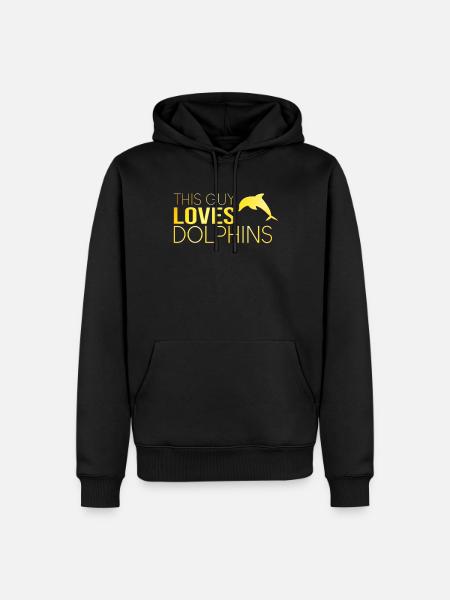 This guy loves dolphins - Men’s Premium Organic Hoodie - black