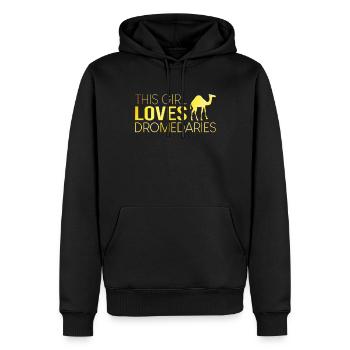 Dieses Mädchen liebt Dromedare - Männer Premium Bio Hoodie - Schwarz - Vorne - Nico (187cm)