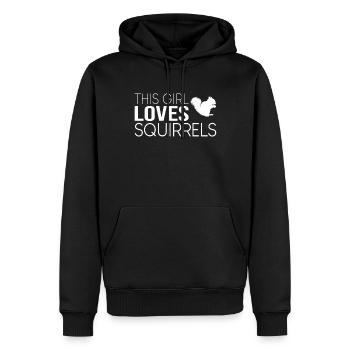 Cette fille aime les écureuils - Sweat à capuche Premium bio Homme - noir - Devant - Nico (187cm)