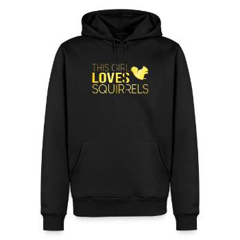 Cette fille aime les écureuils - Sweat à capuche Premium bio Homme - noir - Devant - Nico (187cm)