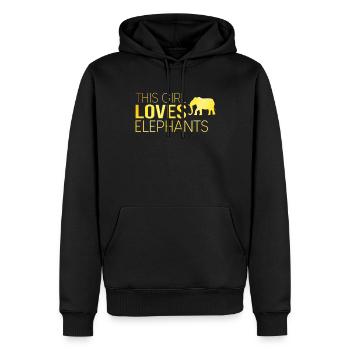 Cette fille aime les éléphants - Sweat à capuche Premium bio Homme - noir - Devant - Nico (187cm)