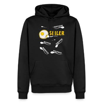 SEILER - Männer Premium Bio Hoodie - Schwarz - Vorne - Nico (187cm)