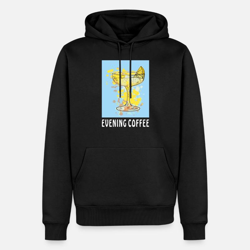 COCKTAIL CAFÉ DU SOIR - Sweat à capuche Premium bio Homme - noir