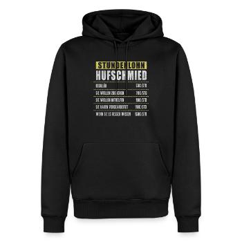 Stundenlohn Hufschmied - Männer Premium Bio Hoodie - Schwarz - Vorne - Nico (187cm)