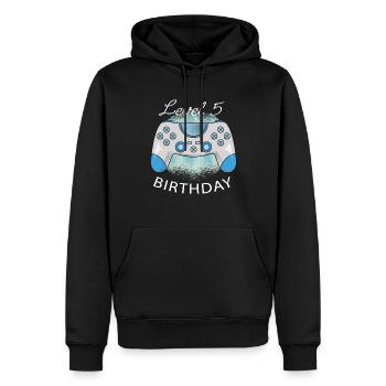 Niveau 5 Cadeau d’anniversaire de jeu - Sweat à capuche Premium bio Homme - noir - Devant - Nico (187cm)