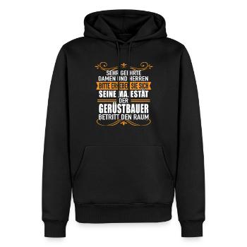 Baugerüst Damen Herren Majestät Gerüstbauer Raum - Männer Premium Bio Hoodie - Schwarz - Vorne - Nico (187cm)