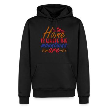 Zuhause ist, wo die Mountais sind Wandershirt - Männer Premium Bio Hoodie - Schwarz - Vorne - Nico (187cm)