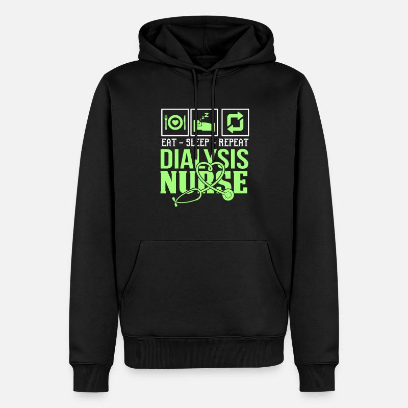MANGER SOMMEIL INFIRMIÈRE RÉPÉTER - Sweat à capuche Premium bio Homme - noir