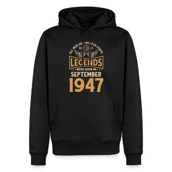 Geburtstag Die Legenden wurden im September 1947 g - Männer Premium Bio Hoodie - Schwarz - Vorne - Nico (187cm)