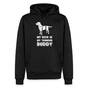 Mein Hund ist mein Thunder Buddy - Männer Premium Bio Hoodie - Schwarz - Vorne - Nico (187cm)