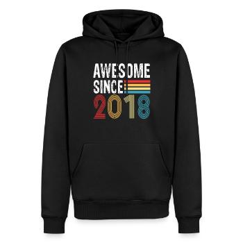 Awesome Since 2018 Geburtstag 2018 Vintage 2018 - Männer Premium Bio Hoodie - Schwarz - Vorne - Nico (187cm)