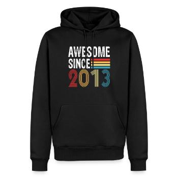 Génial depuis 2013 Anniversaire 2013 Millésime 2013 - Sweat à capuche Premium bio Homme - noir - Devant - Nico (187cm)