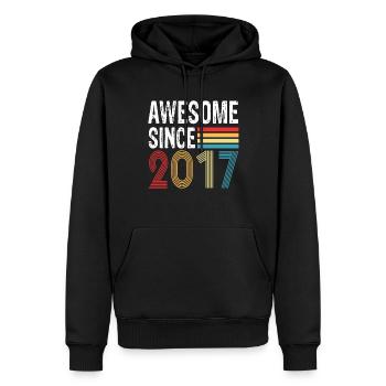 Awesome Since 2017 Birthday 2017 Vintage 2017 - Men’s Premium Organic Hoodie - black - Front - Nico (187cm)