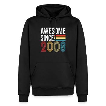 Awesome Since 2008 Geburtstag 2008 Vintage 2008 - Männer Premium Bio Hoodie - Schwarz - Vorne - Nico (187cm)