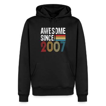 Awesome Since 2007 Birthday 2007 Vintage 2007 - Men’s Premium Organic Hoodie - black - Front - Nico (187cm)