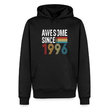 Awesome Since 1996 Geburtstag 1996 Vintage 1996 - Männer Premium Bio Hoodie - Schwarz - Vorne - Nico (187cm)