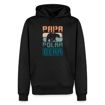 Father Dad Papa polar bear - Männer Premium Bio Hoodie - Schwarz - Vorne - Nico (187cm)
