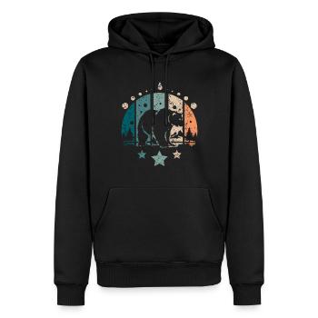 Retro Vintage Forest Polar Bear - Männer Premium Bio Hoodie - Schwarz - Vorne - Nico (187cm)