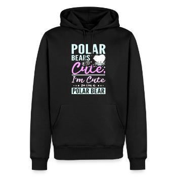 Polar bears are cute I'm cute so I'm a polar bear - Männer Premium Bio Hoodie - Schwarz - Vorne - Nico (187cm)