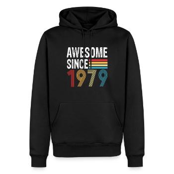 Awesome Since 1979 Birthday 1979 Vintage 1979 - Men’s Premium Organic Hoodie - black - Front - Nico (187cm)