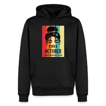 October 1981 Happy Birthday To Me - Männer Premium Bio Hoodie - Schwarz - Vorne - Nico (187cm)