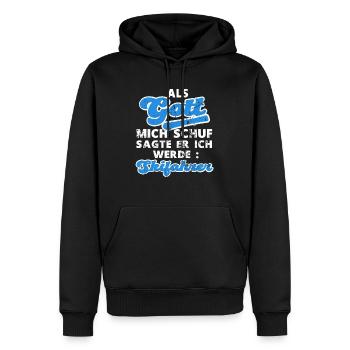 Lustiger Skifahrer Skifahren Ski Spruch - Männer Premium Bio Hoodie - Schwarz - Vorne - Nico (187cm)