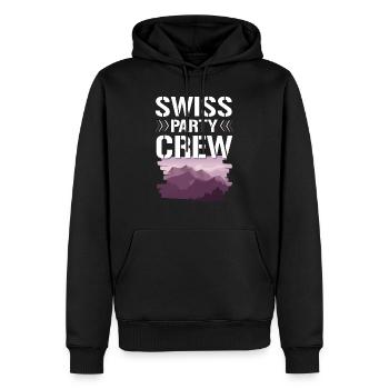 Swiss Party Crew - Sweat à capuche Premium bio Homme - noir - Devant - Nico (187cm)