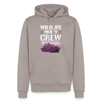 Équipe de fête de la faune - Sweat à capuche Premium bio Homme - taupe - Devant - Nico (187cm)