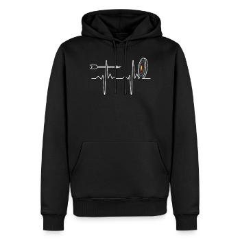 Arc de tir à l’arc rétro et arc flèche - Sweat à capuche Premium bio Homme - noir - Devant - Nico (187cm)