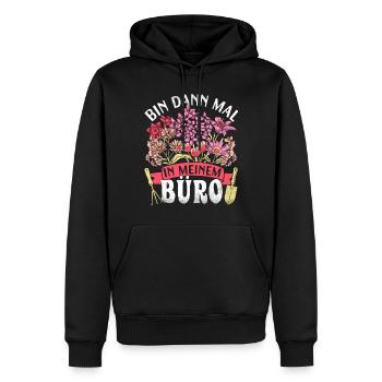Bin Dann Mal In Meinem Büro Für Hobbygärtner - Männer Premium Bio Hoodie - Schwarz - Vorne - Nico (187cm)