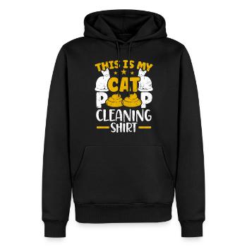Katze Katzenbesitzer Katzenklo Reinigen - Männer Premium Bio Hoodie - Schwarz - Vorne - Nico (187cm)