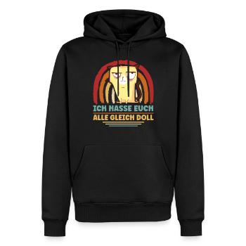 Lustig Spruch Katze Katzenliebhaber - Männer Premium Bio Hoodie - Schwarz - Vorne - Nico (187cm)