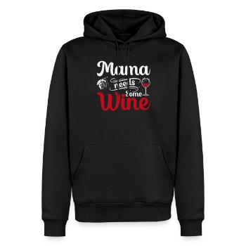 Mom needs some wine - Men’s Premium Organic Hoodie - black - Front - Nico (187cm)