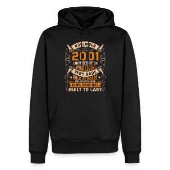 Birthday Legends 100% Original November 2001 - Men’s Premium Organic Hoodie - black - Front - Nico (187cm)