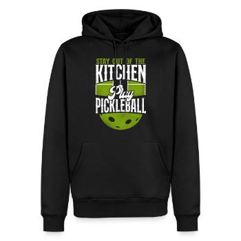 Pickleball Stay Out Of The Kitchen - Männer Premium Bio Hoodie - Schwarz - Vorne - Nico (187cm)