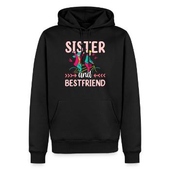 Sœur et meilleur ami de l’équipe Freund Schwester - Sweat à capuche Premium bio Homme - noir - Devant - Nico (187cm)