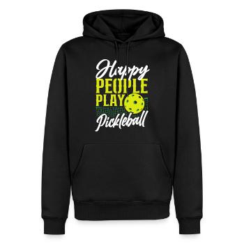 Pickleball Les gens heureux jouent - Sweat à capuche Premium bio Homme - noir - Devant - Nico (187cm)