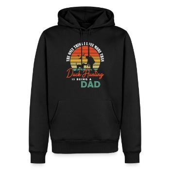 J’aime plus la chasse au canard étant un papa chasse au canard - Sweat à capuche Premium bio Homme - noir - Devant - Nico (187cm)