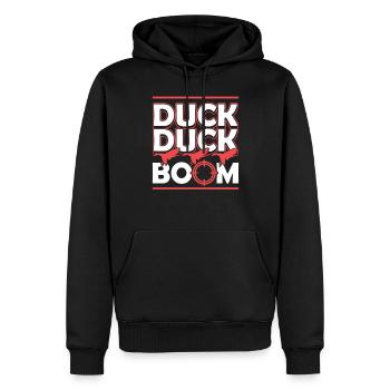 J’aime plus la chasse au canard étant un papa chasse au canard - Sweat à capuche Premium bio Homme - noir - Devant - Nico (187cm)