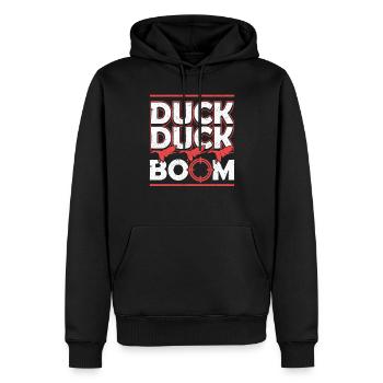 J’aime plus la chasse au canard étant un papa chasse au canard - Sweat à capuche Premium bio Homme - noir - Devant - Nico (187cm)