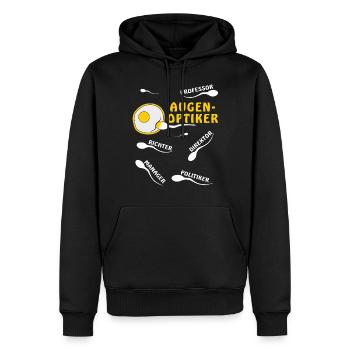 AUGENOPTIKER - Männer Premium Bio Hoodie - Schwarz - Vorne - Nico (187cm)