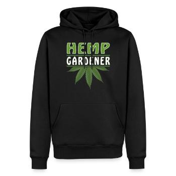 HEMP GARDENER - Männer Premium Bio Hoodie - Schwarz - Vorne - Nico (187cm)