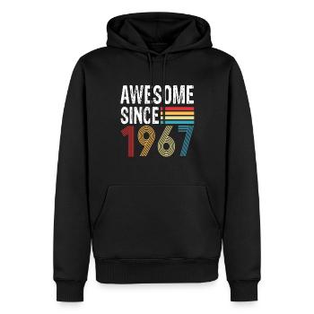 Génial depuis 1967 Anniversaire 1967 Millésime 1967 - Sweat à capuche Premium bio Homme - noir - Devant - Nico (187cm)