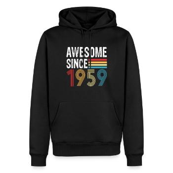Awesome Since 1959 Geburtstag 1959 Vintage 1959 - Männer Premium Bio Hoodie - Schwarz - Vorne - Nico (187cm)